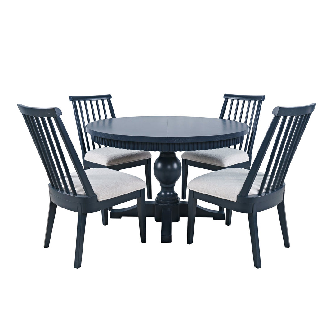 Westport Navy Round to Oval Dining Table - Charmed House Interiors (Kansas City, MO)