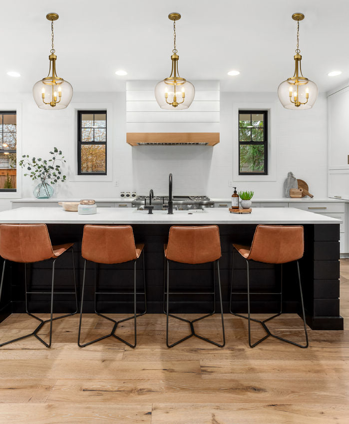 Joliet Gold Glass Pendant Chandelier - Charmed House Interiors (Kansas City, MO)
