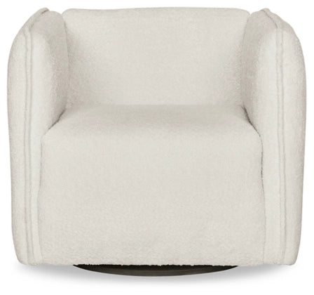 Roman Ivory Boucle Swivel Chair