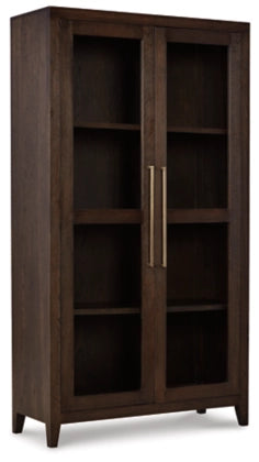 Dylan Chestnut Tall 2 Door Wood/Glass Cabinet