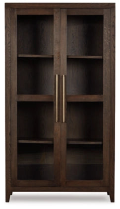 Dylan Chestnut Tall 2 Door Wood/Glass Cabinet