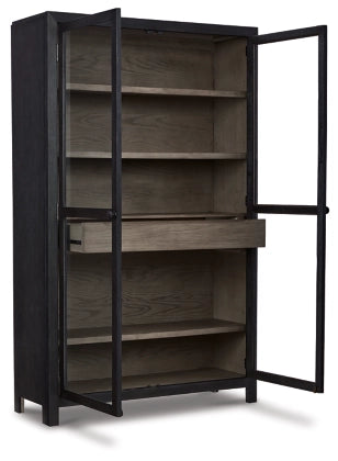 Boden Black Glass Door Tall Cabinet