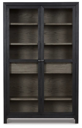 Boden Black Glass Door Tall Cabinet
