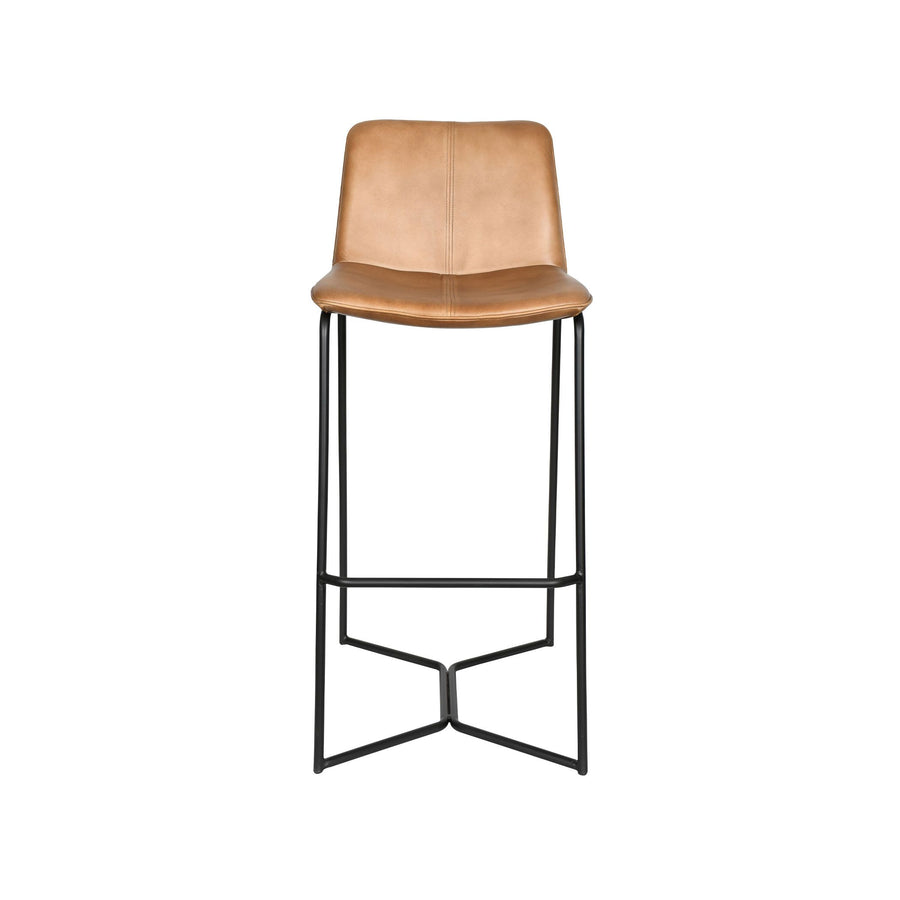 Leather Essex Morgan Bar Stool in Hand Washed Taupe - Charmed House Interiors (Kansas City, MO)