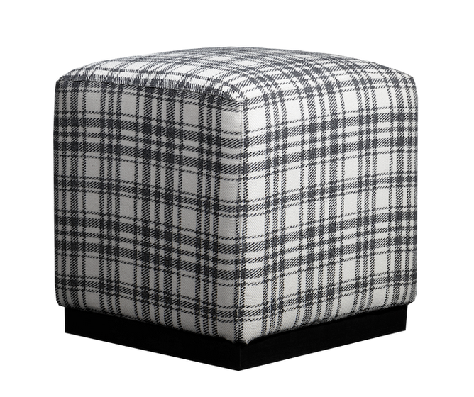 Lauren Plaid Ottoman - Charmed House Interiors (Kansas City, MO)