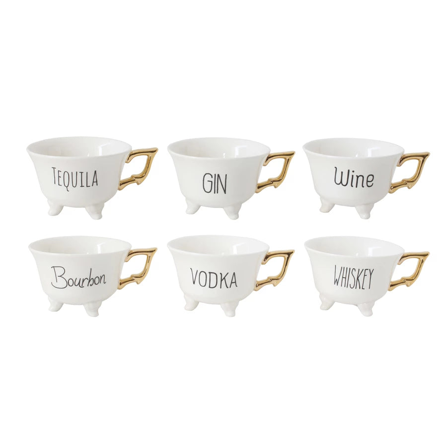 Stoneware Footed Bar Cup, 6 Styles - Charmed House Interiors (Kansas City, MO)