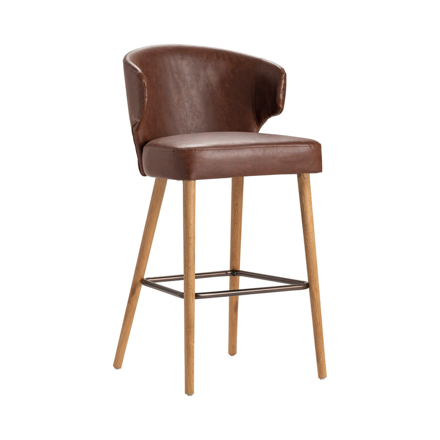 Auburn Leather Bar Stool - Charmed House Interiors (Kansas City, MO)