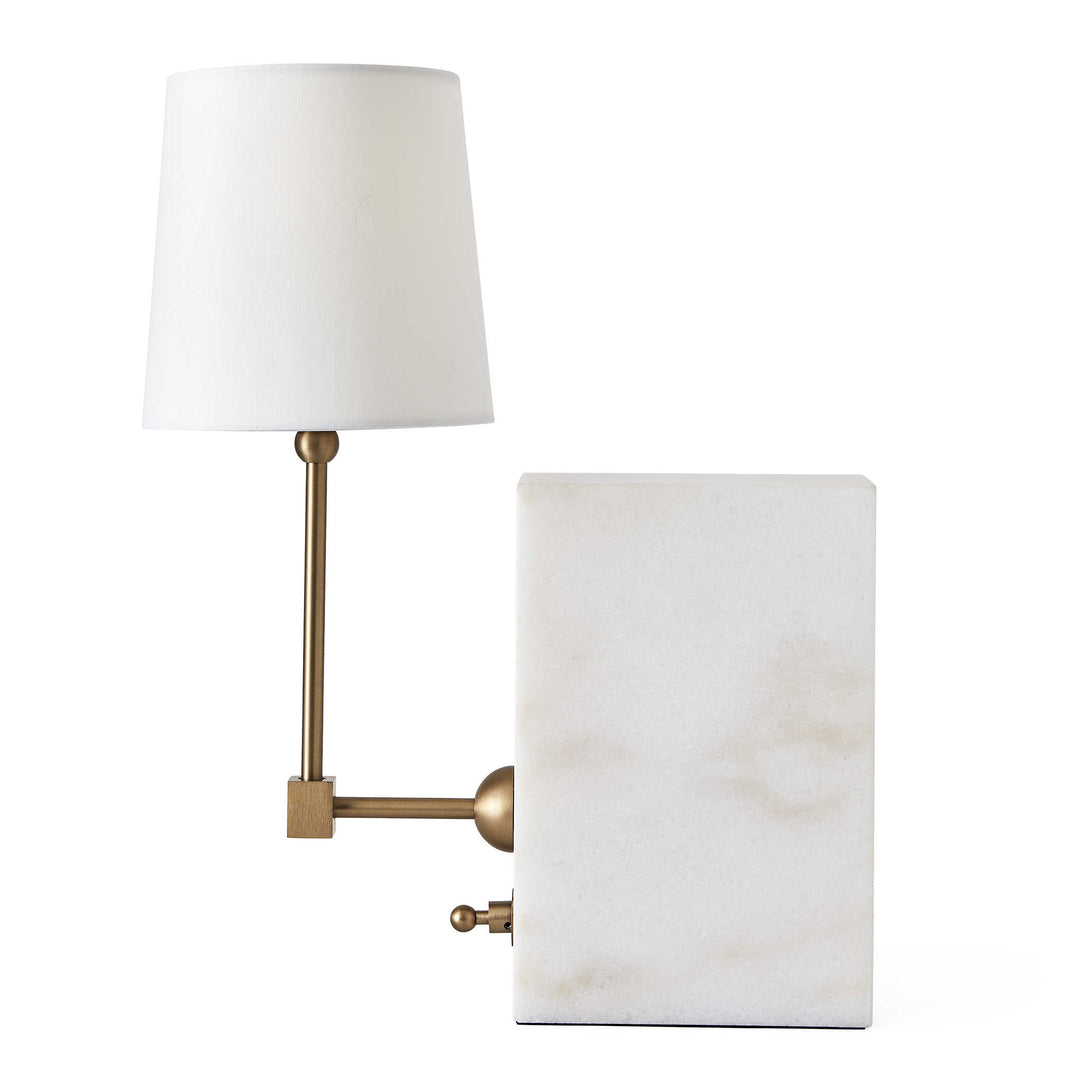 Bookshelf Mini Lamp - White Marble/Brass