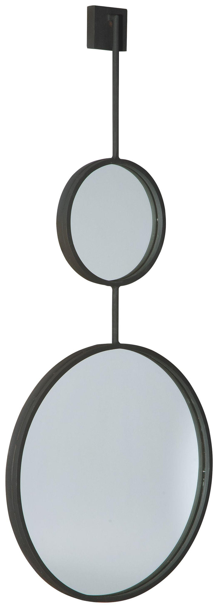 Black Frame Double Circle Accent Mirror