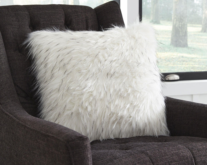 White/Black Faux Fur Pillow