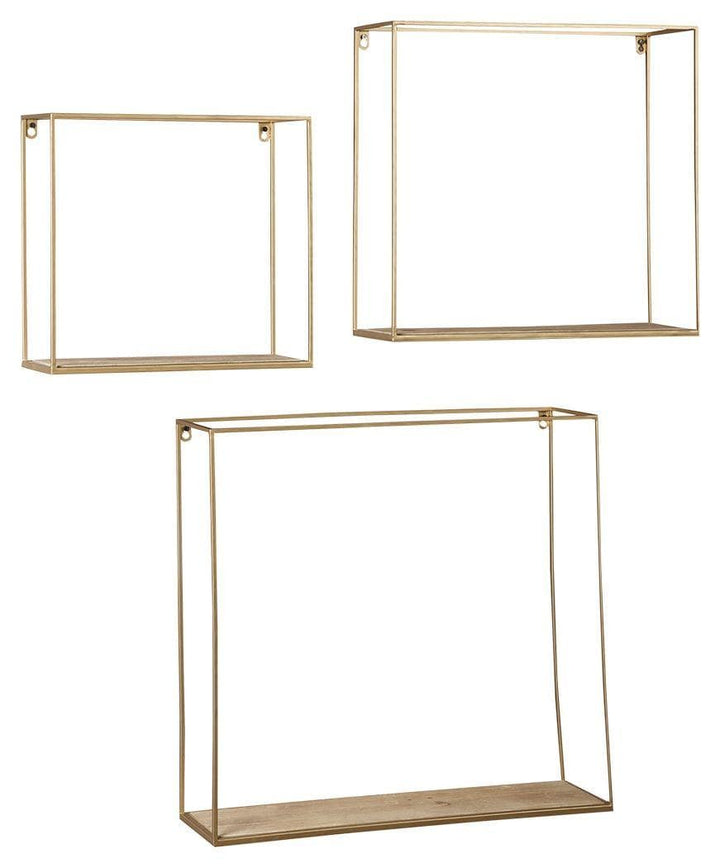 Metal/Wood Open Square Wall Shelves - Charmed House Interiors (Kansas City, MO)