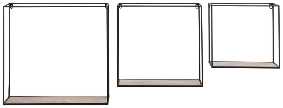 Metal/Wood Open Square Wall Shelves - Charmed House Interiors (Kansas City, MO)