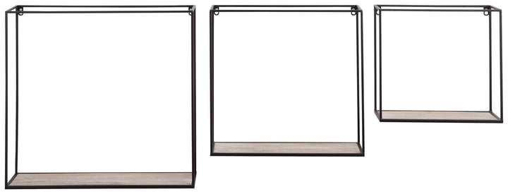 Metal/Wood Open Square Wall Shelves - Charmed House Interiors (Kansas City, MO)