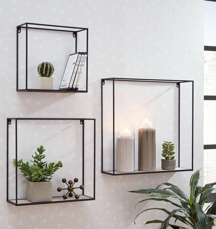 Metal/Wood Open Square Wall Shelves - Charmed House Interiors (Kansas City, MO)