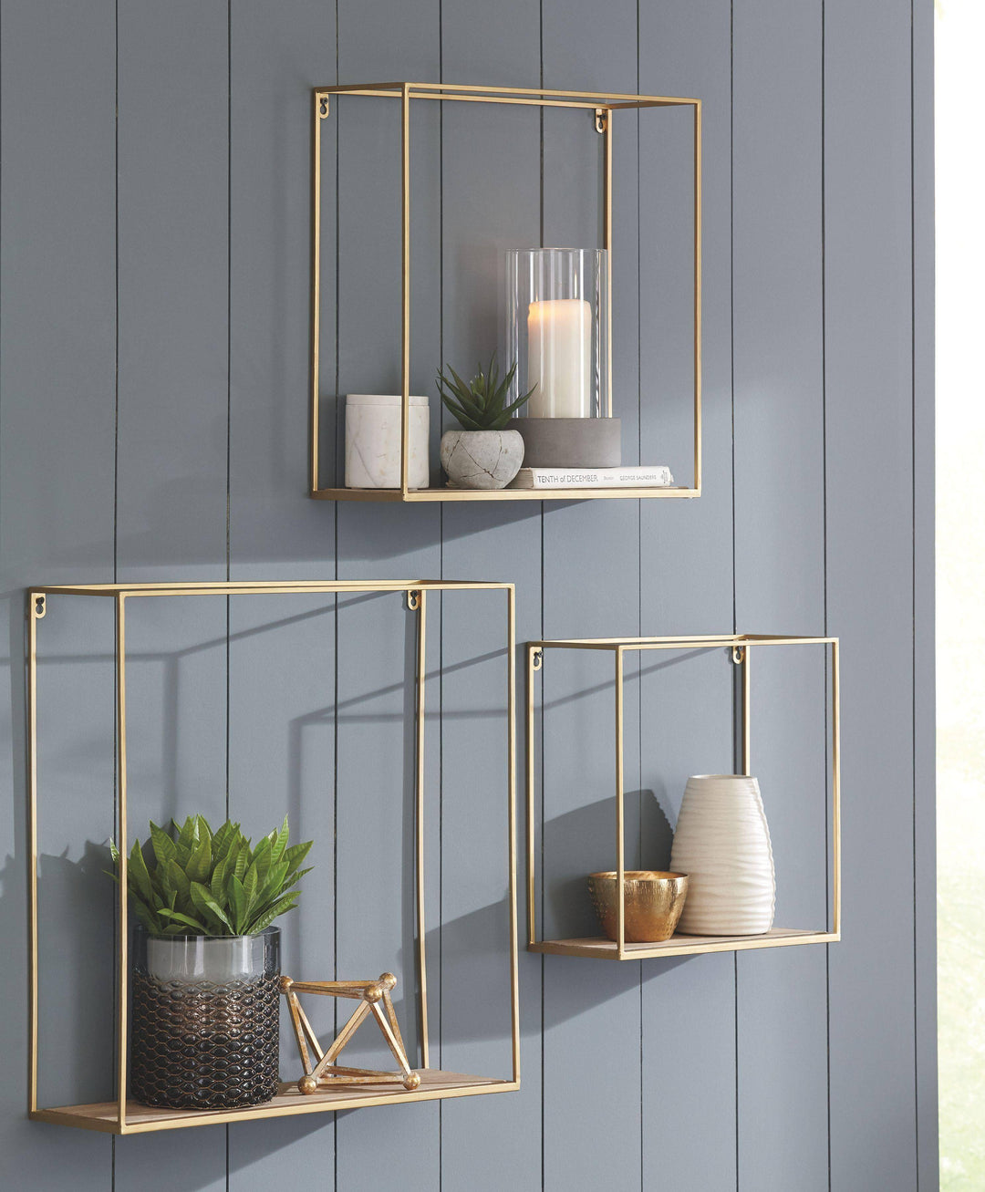 Metal/Wood Open Square Wall Shelves - Charmed House Interiors (Kansas City, MO)