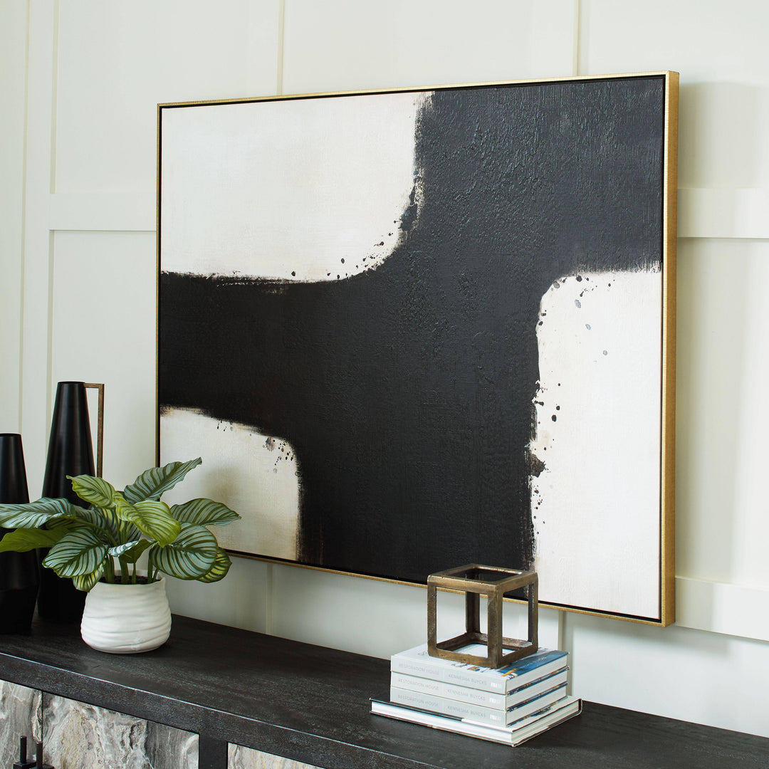 Lea Black & White Abstract Wall Art - Charmed House Interiors (Kansas City, MO)