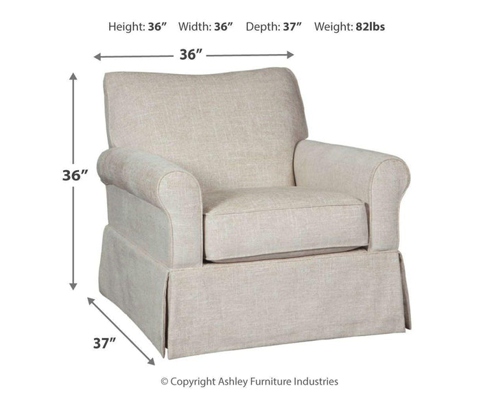 Ivory 360° Swivel Glider Chair