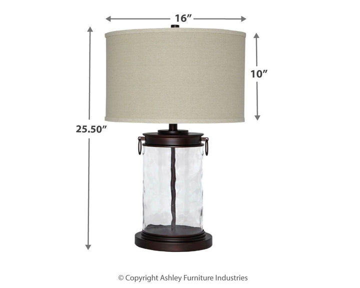 Bronze & Glass Table Lamp