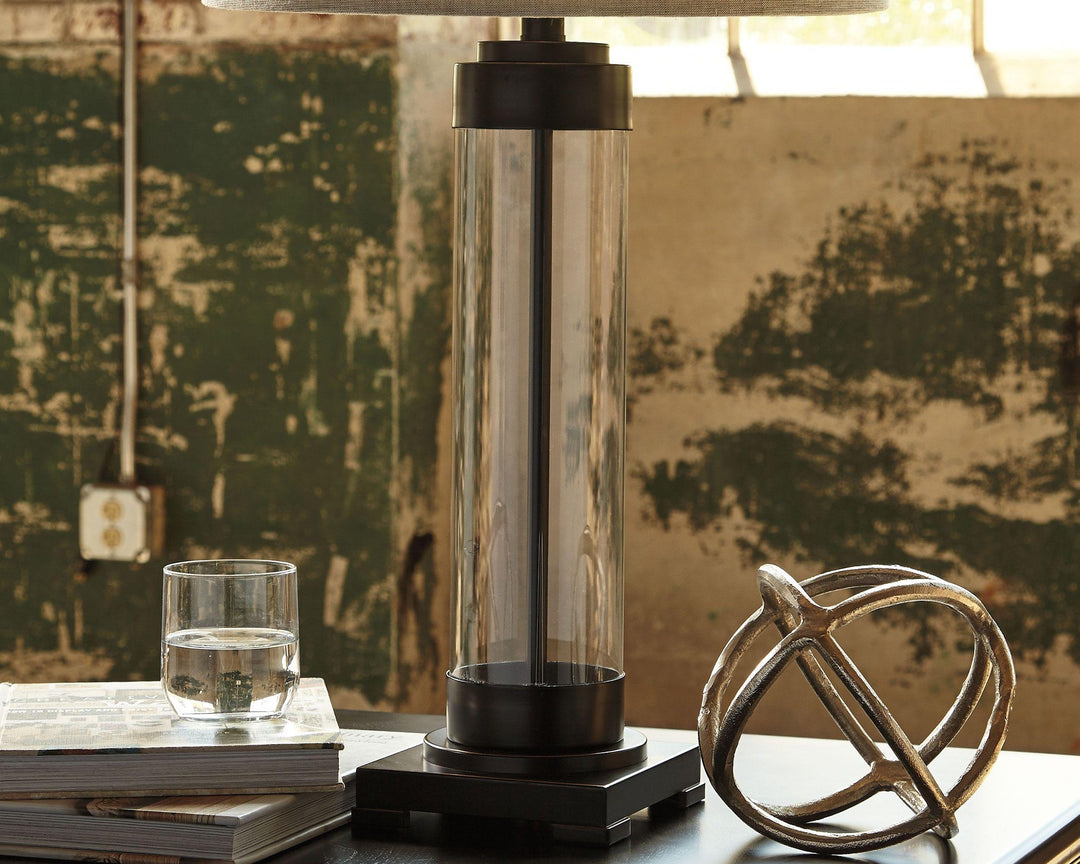 Glass & Bronze Table Lamp