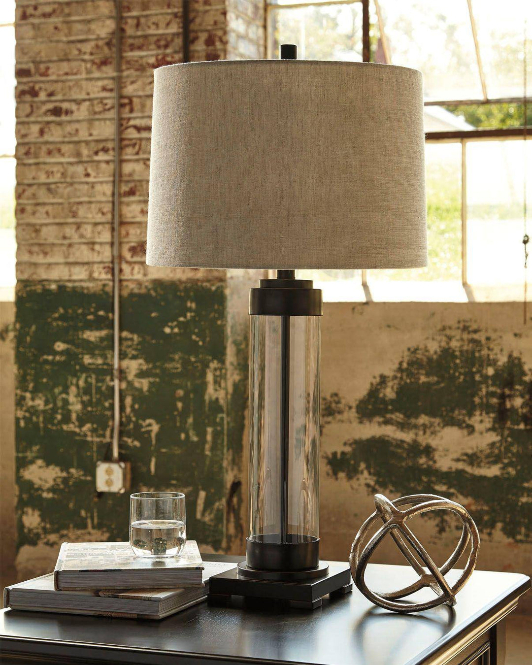 Glass & Bronze Table Lamp - Charmed House Interiors (Kansas City, MO)