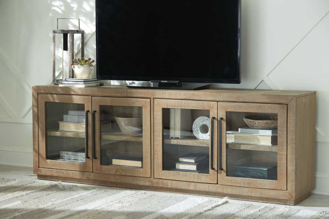 Selma 4DR Glass/Wood Console Cabinet