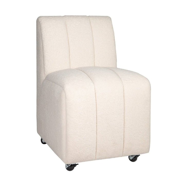 Tess Natural Textured Dining Chair on Wheels - Charmed House Interiors (Kansas City, MO)