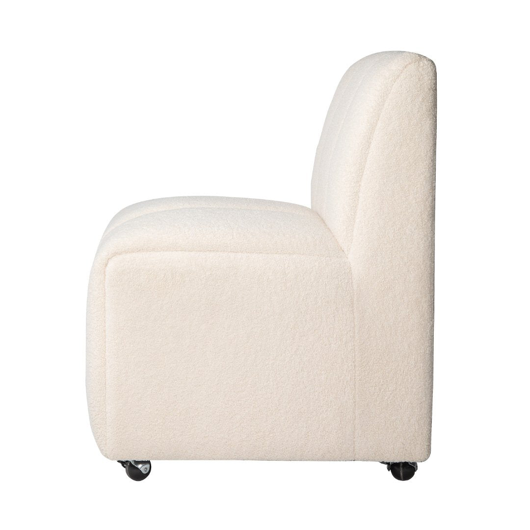 Tess Natural Textured Dining Chair on Wheels - Charmed House Interiors (Kansas City, MO)