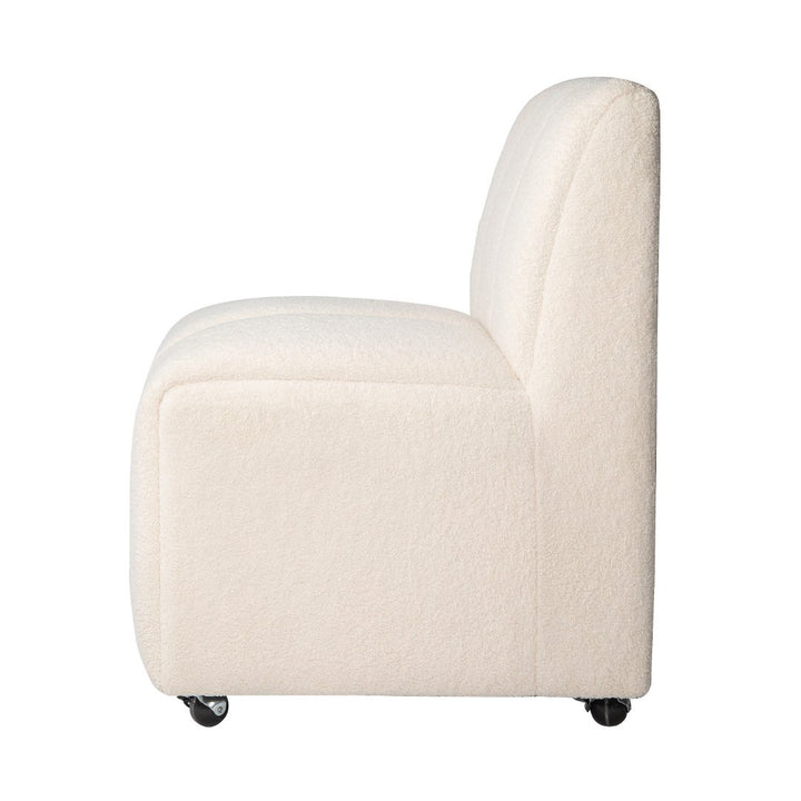 Tess Natural Textured Dining Chair on Wheels - Charmed House Interiors (Kansas City, MO)