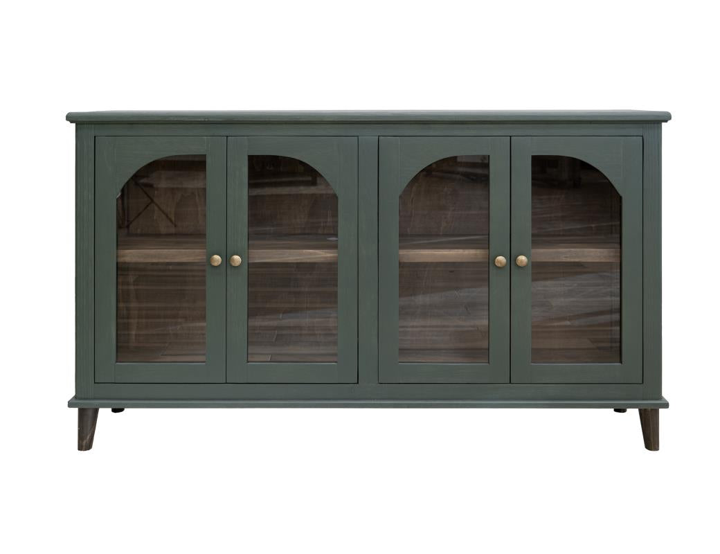 Green Genova Glass Door Console - Charmed House Interiors (Kansas City, MO)