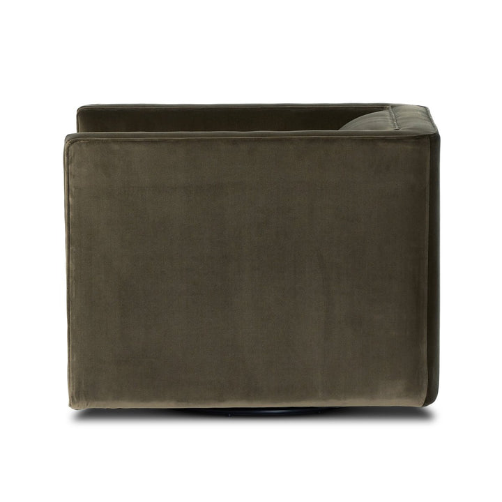 Surrey Swivel Club Chair, Olive Velvet - Charmed House Interiors (Kansas City, MO)