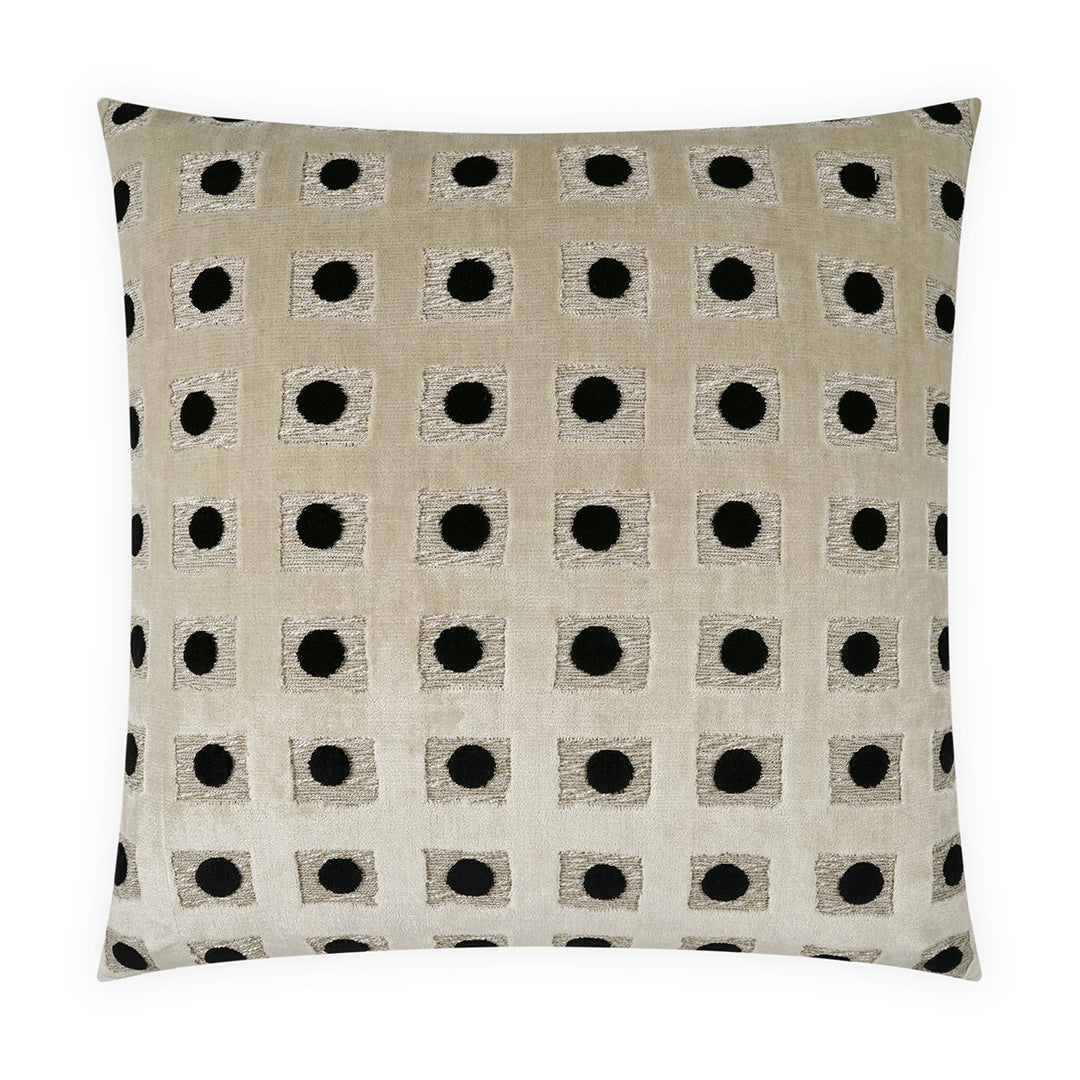 24" Domino Black Dot Down Pillow