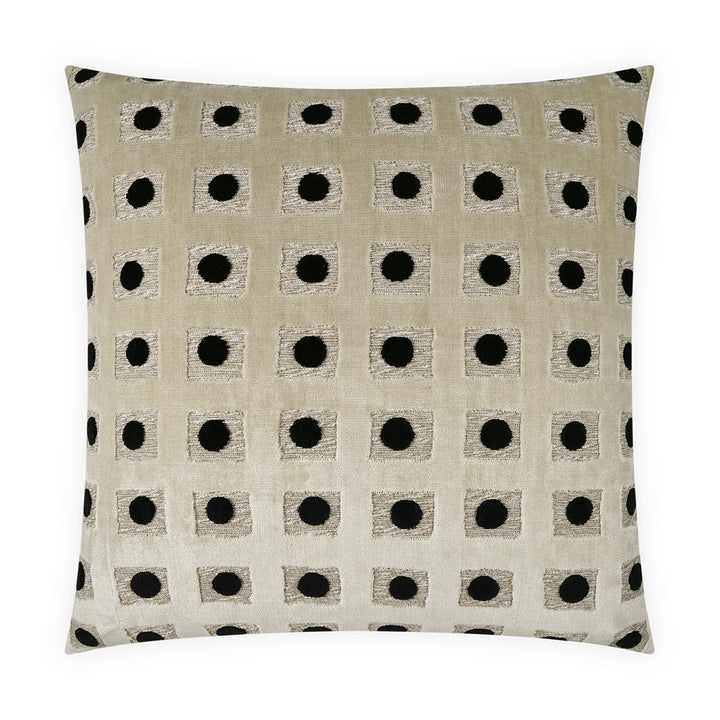 24" Domino Black Dot Down Pillow