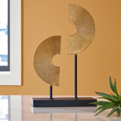 Gold Split Circle Sculpture - Charmed House Interiors (Kansas City, MO)