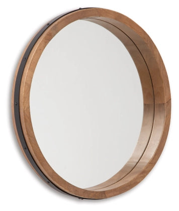 24" Wood Frame Round Accent Mirror - Charmed House Interiors (Kansas City, MO)