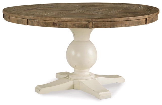 60" Round Emily Dining Table w White Base - Charmed House Interiors (Kansas City, MO)