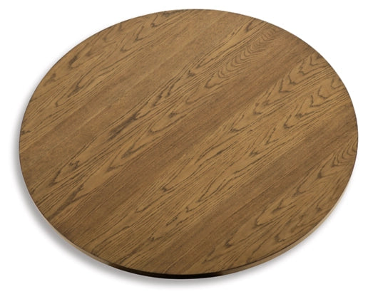 60" Round Gianna Wood Table w Geometric Base - Charmed House Interiors (Kansas City, MO)