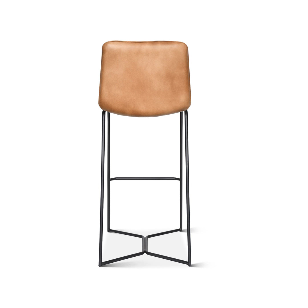 Leather Essex Morgan Bar Stool in Hand Washed Taupe - Charmed House Interiors (Kansas City, MO)