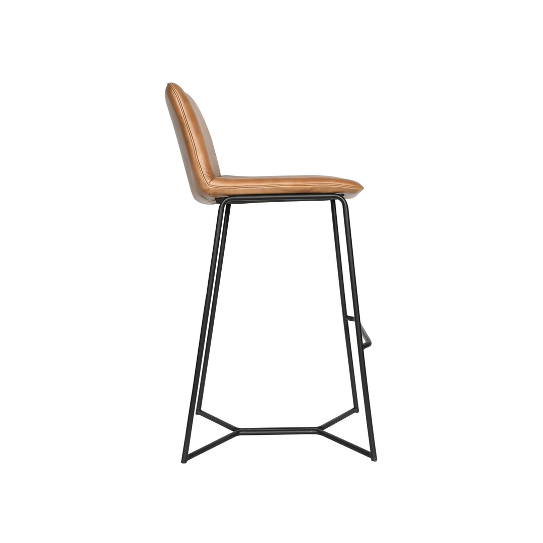 Leather Essex Morgan Bar Stool in Hand Washed Taupe - Charmed House Interiors (Kansas City, MO)
