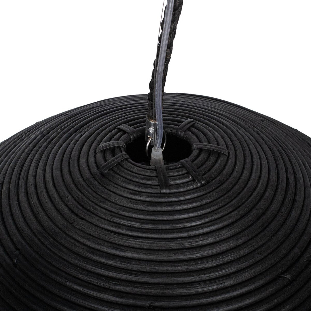 Java Rattan Pendant Matte Black - Charmed House Interiors (Kansas City, MO)