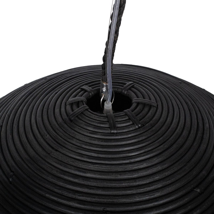 Java Rattan Pendant Matte Black - Charmed House Interiors (Kansas City, MO)