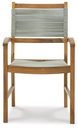 Acacia Outdoor Rope Back Dining Arm Chair - Charmed House Interiors (Kansas City, MO)