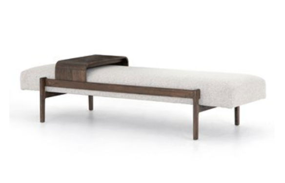 Finley Wood/Upholstered Bench - Charmed House Interiors (Kansas City, MO)