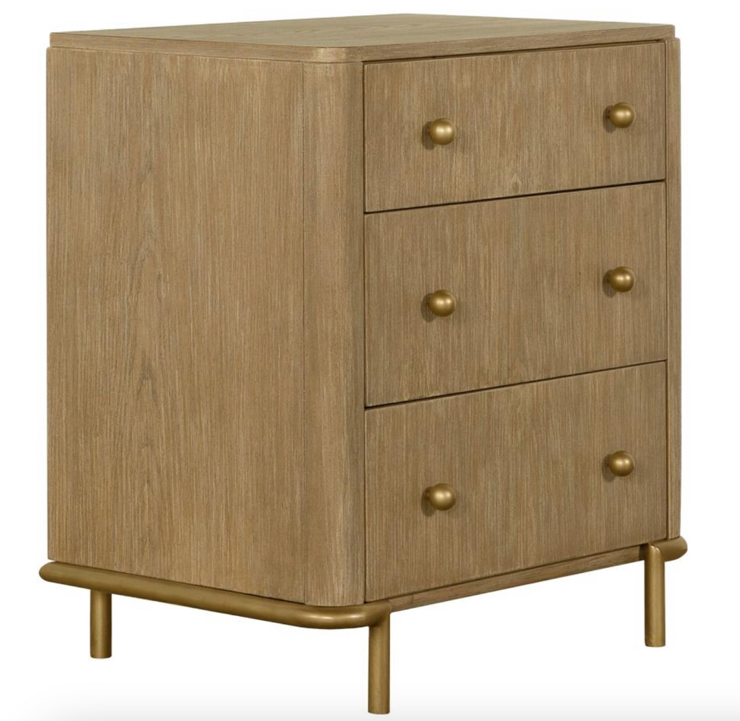 Arini 3-drawer Nightstand with Dual USB Ports Sand Wash - Charmed House Interiors (Kansas City, MO)