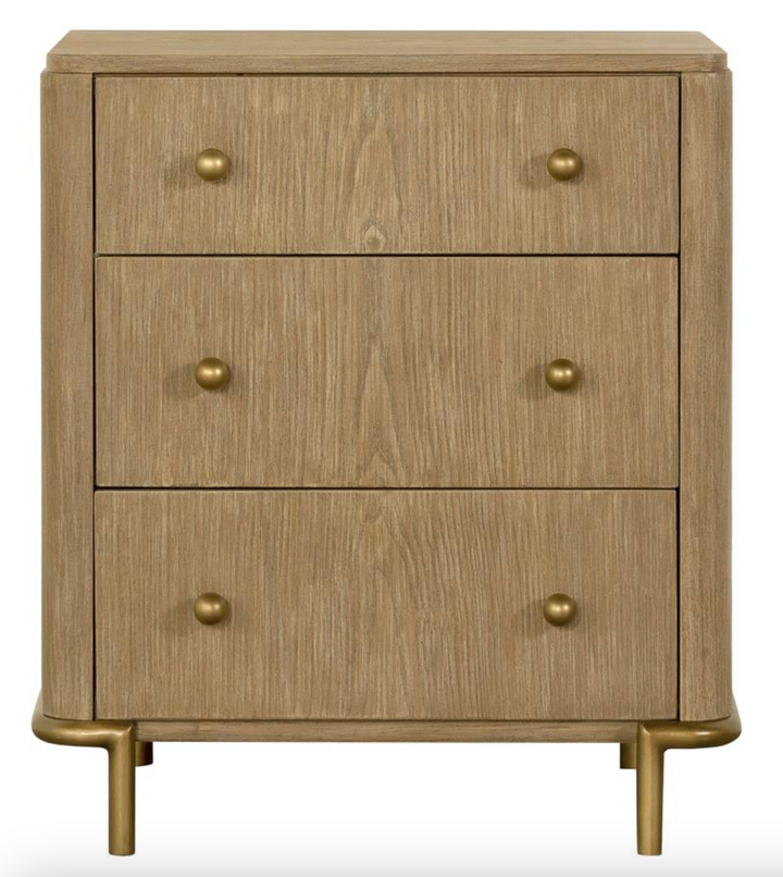 Arini 3-drawer Nightstand with Dual USB Ports Sand Wash - Charmed House Interiors (Kansas City, MO)