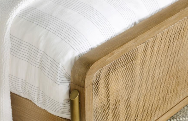 Arini Eastern King Panel Bed Sand Wash and Natural Cane - Charmed House Interiors (Kansas City, MO)