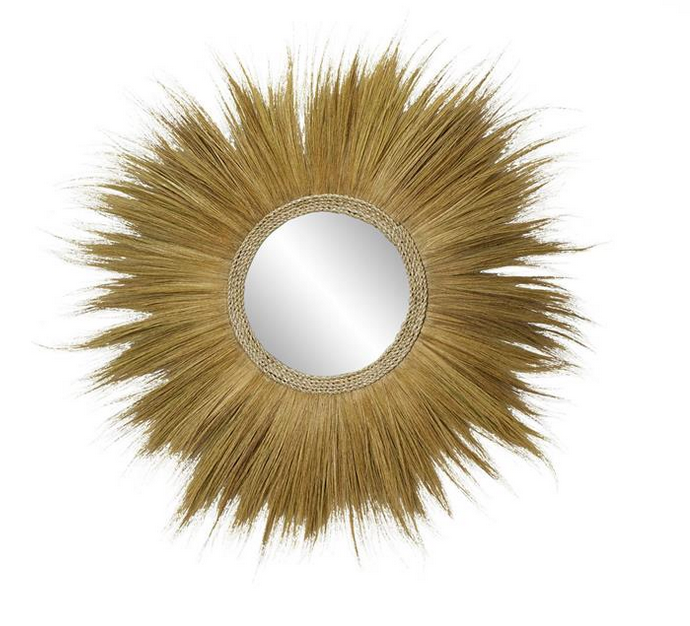 Dried Grass Tribal Inspired Starburst Wall Mirror - Charmed House Interiors (Kansas City, MO)