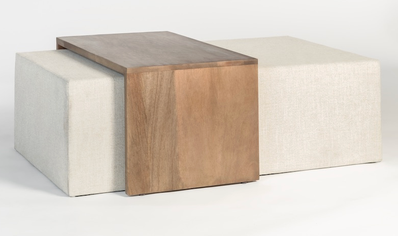 Asher Ottoman w/ Wood Overlay - Charmed House Interiors (Kansas City, MO)