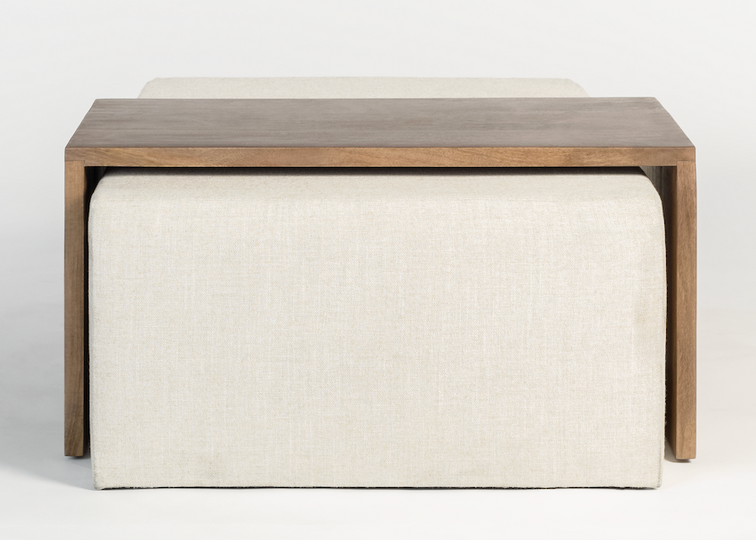 Asher Ottoman w/ Wood Overlay - Charmed House Interiors (Kansas City, MO)