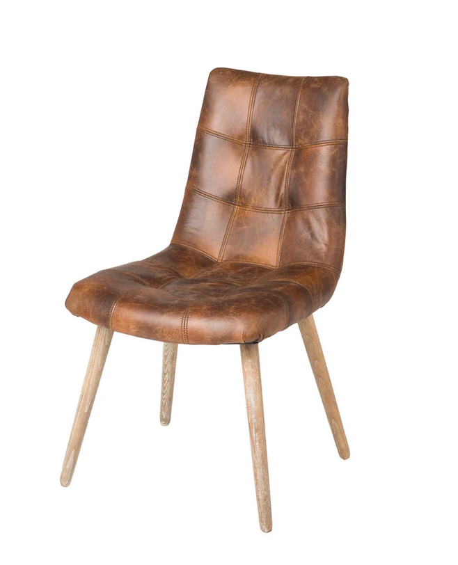 Mackenzie Leather Dining Chair Cognac