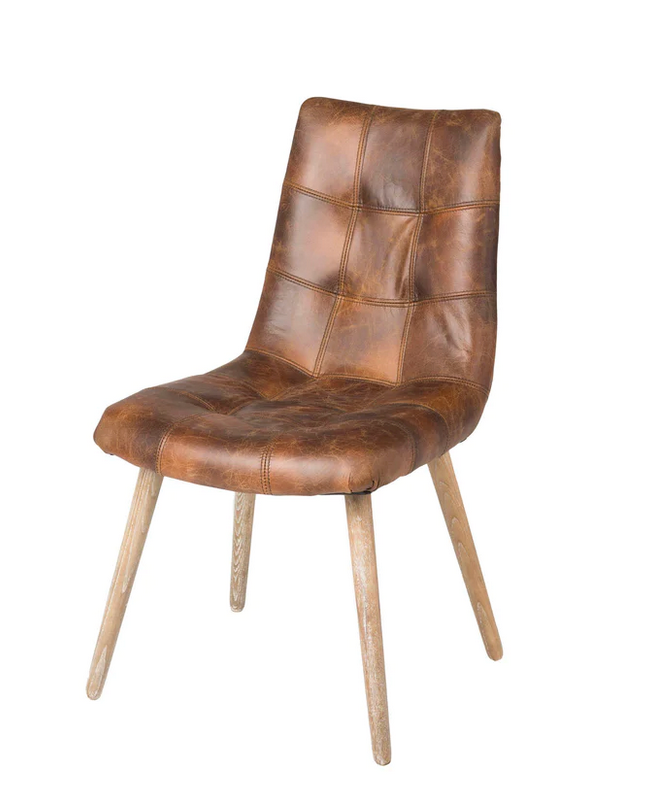 Mackenzie Leather Dining Chair Cognac - Charmed House Interiors (Kansas City, MO)